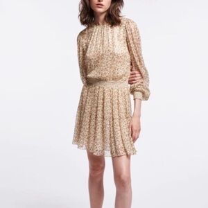 Vanessa Bruno Floral Metallic Dress Size Small